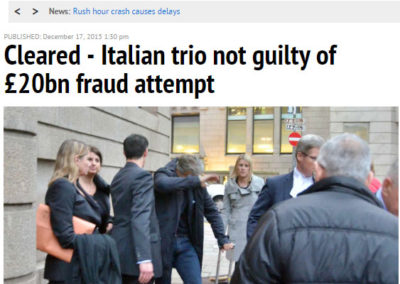 Cleared - Italian trio not guilty of £20bn fraud attempt